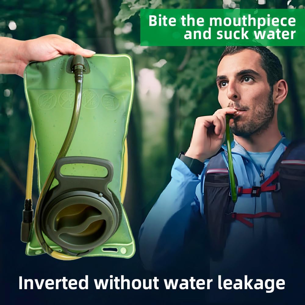 Detalle de Hydration Bladder 2L for Hiking Backpacks – Leak‑Proof TPU Water Reservoir in Military Green