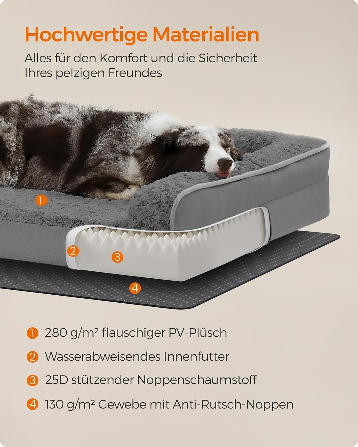Detalle 2 de Feandrea orthopädisches Hundebett für Hunde 106x76 cm