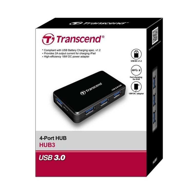 Detalle de Transcend Hub 4 Puertos USB 3.0: ampliación rápida para ultrabooks