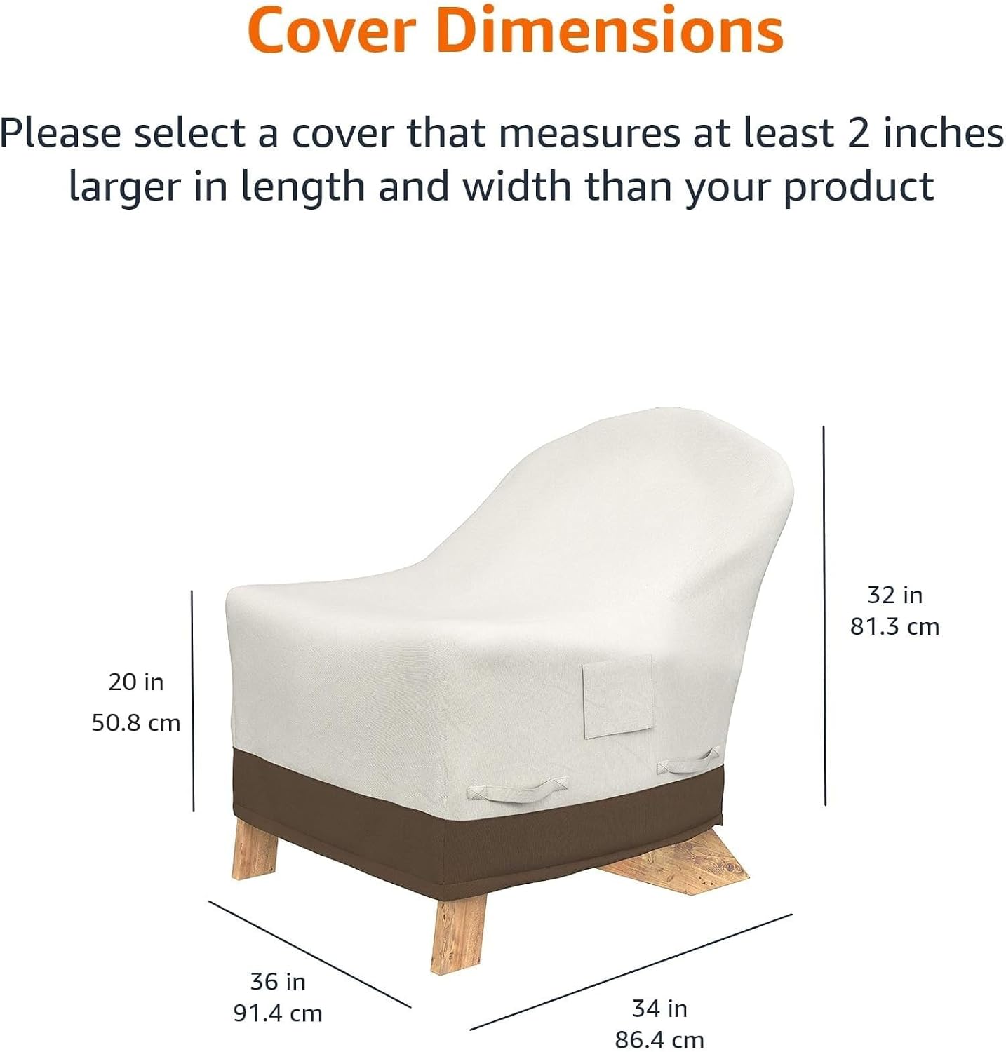 Detalle de Amazon Basics Outdoor Garden Adirondack Chair Cover – Waterproof, Beige/Tan