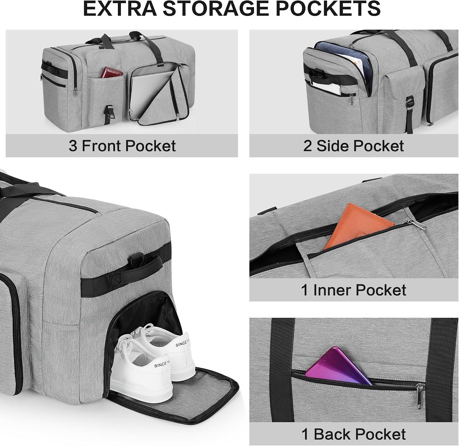 Detalle 1 de YOUNGOA Bolsa de Viaje Plegable 120L Impermeable para Hombre y Mujer