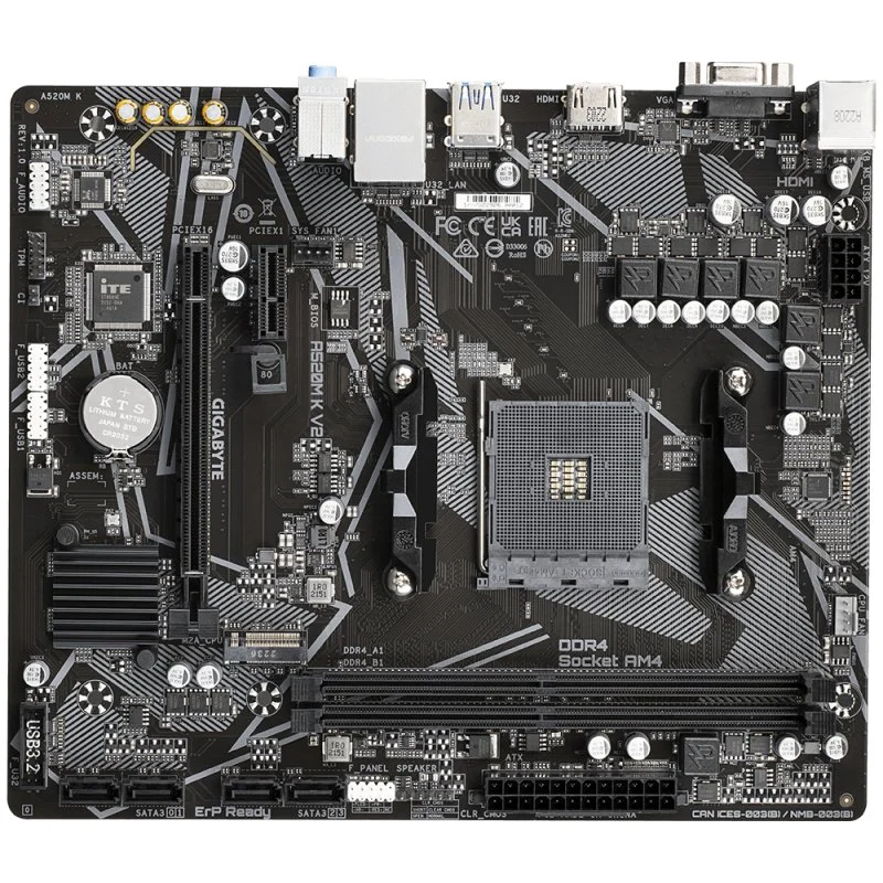 Detalle de Gigabyte A520M K V2 placa base