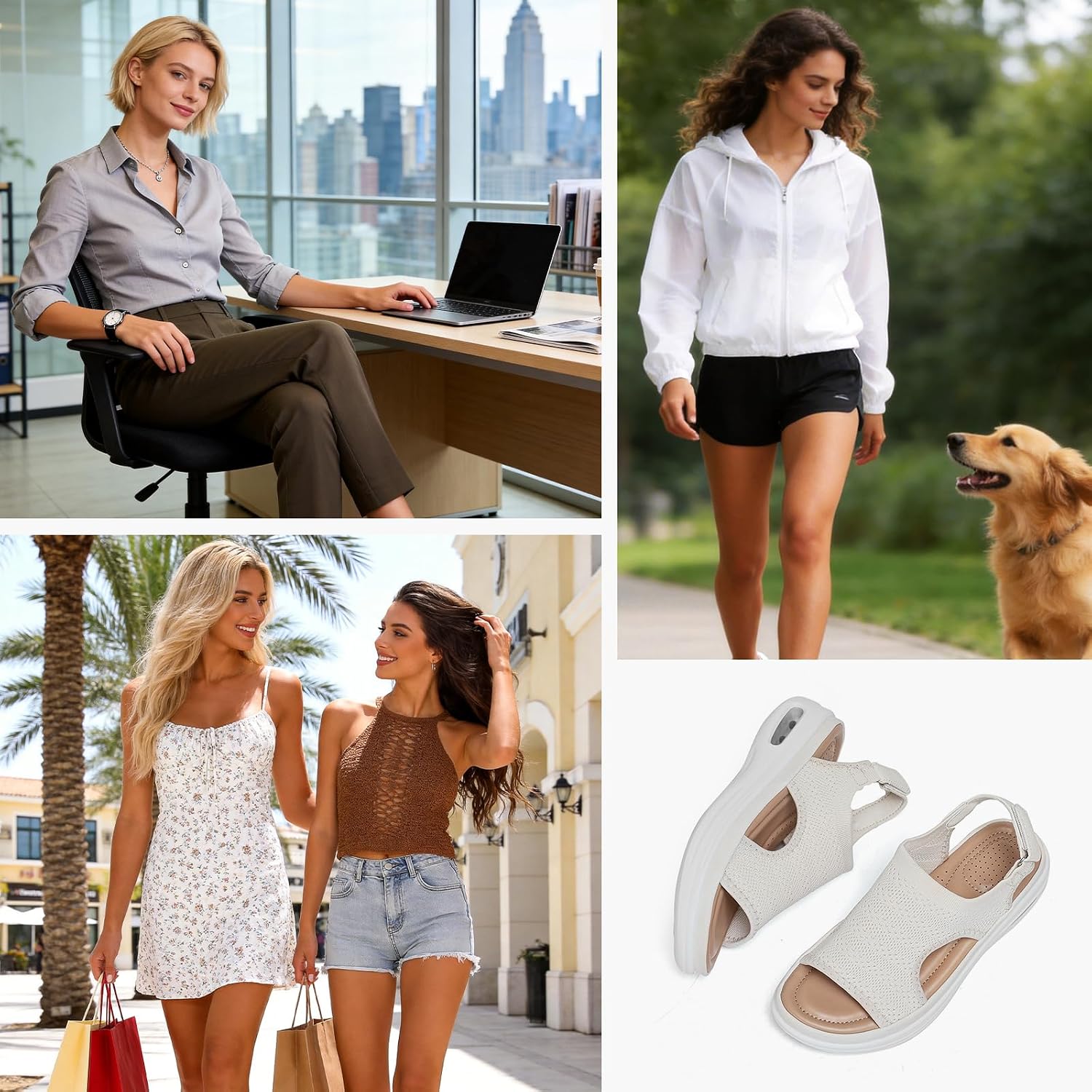 Thumbnail 1 de Bravover Womens Air Cushion Sandals: Breathable Knit Upper, Cushioned Platform for Everyday Walking