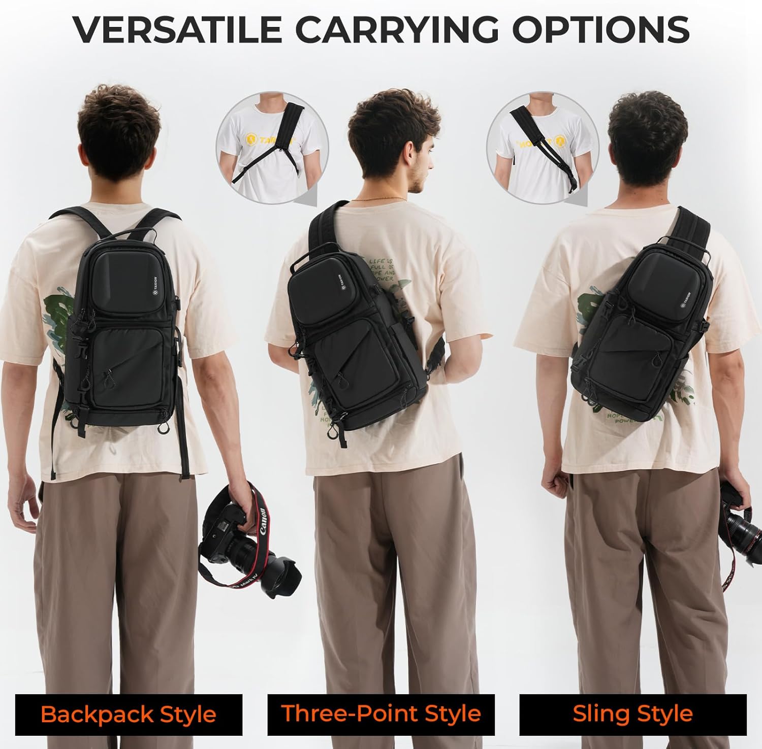 Thumbnail 2 de TARION Sac Bandoulière Appareil Photo 2-en-1 – Sac à Dos et Sac à Bandoulière Convertible 9L