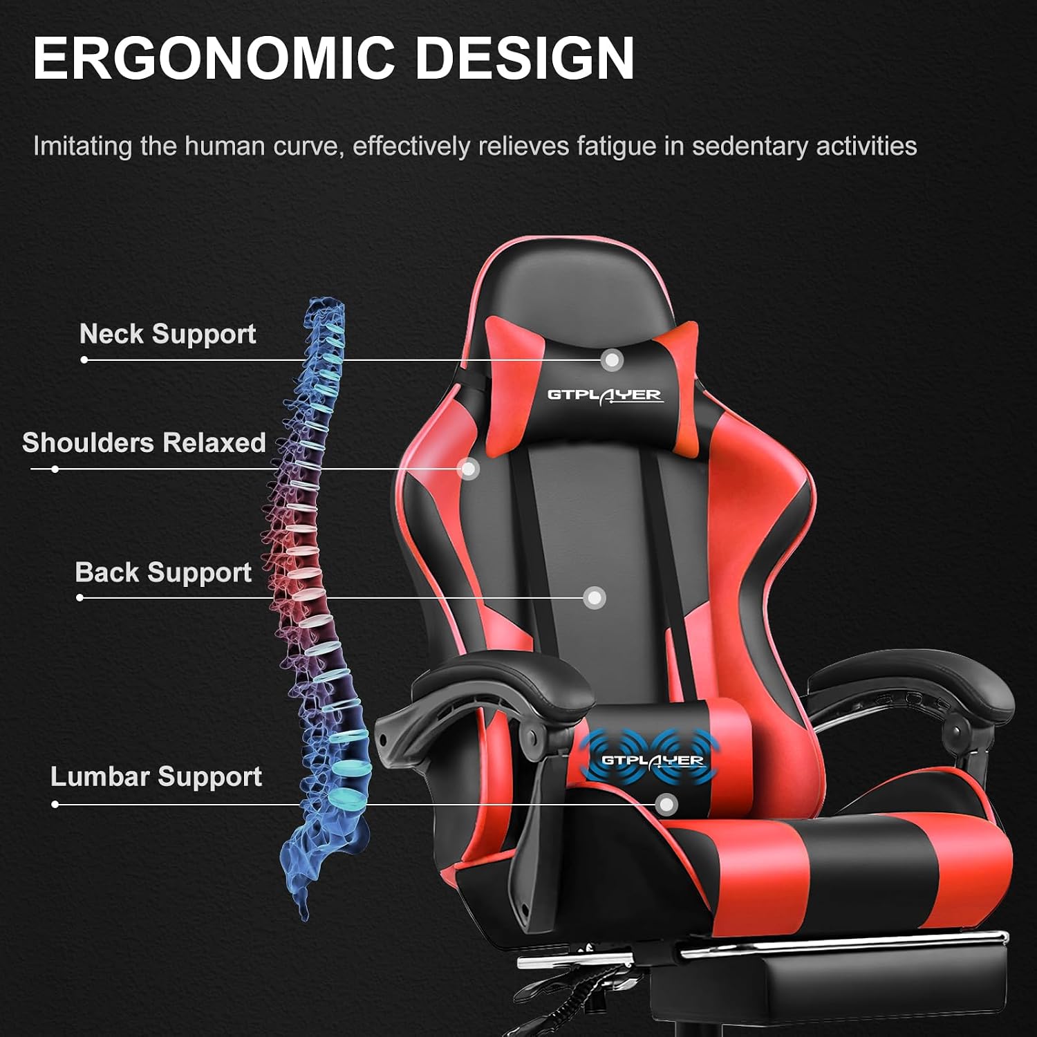 Thumbnail 6 de GTPLAYER Silla Gaming Ergonómica con Masajeador