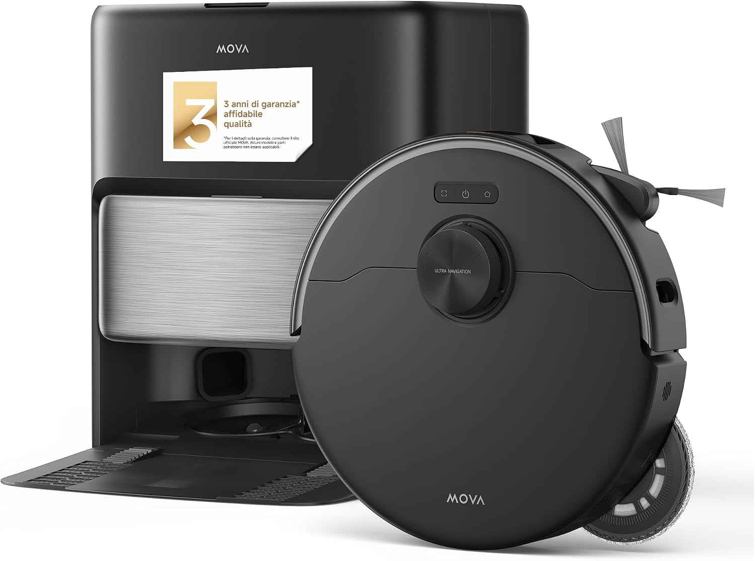 Detalle de Mova P70 Pro Ultra robot aspirapolvere con 30.000 Pa, 12 N e mopping automatico