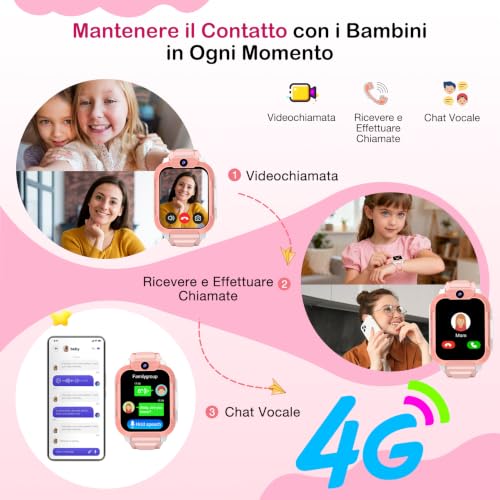 Detalle 2 de Baolubao Smartwatch Bambini 4G: videochiamate HD, GPS e modalità scuola