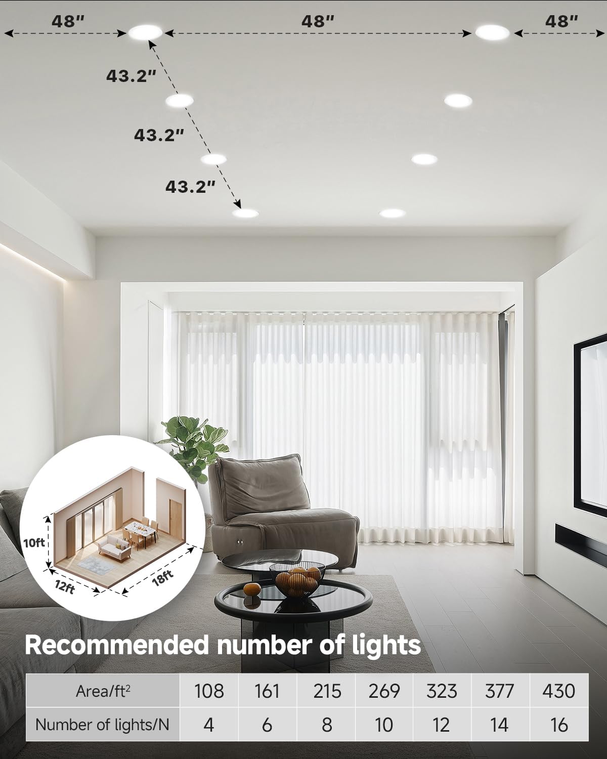 Thumbnail 6 de Ensenior 4-Inch LED Gimbal Recessed Light