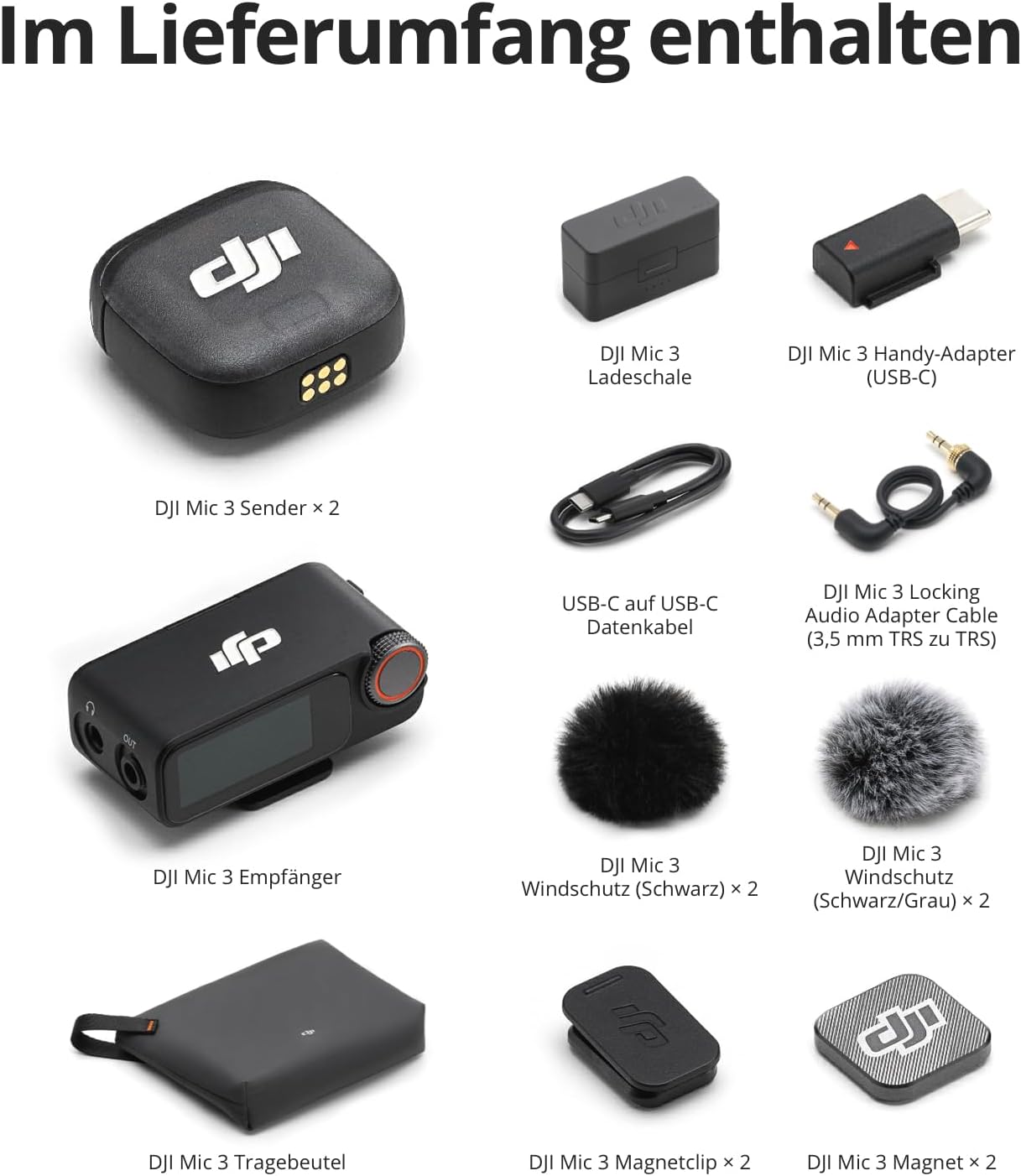 Thumbnail 6 de DJI Mic 3 Funkmikrofon 28 Std. Laufzeit