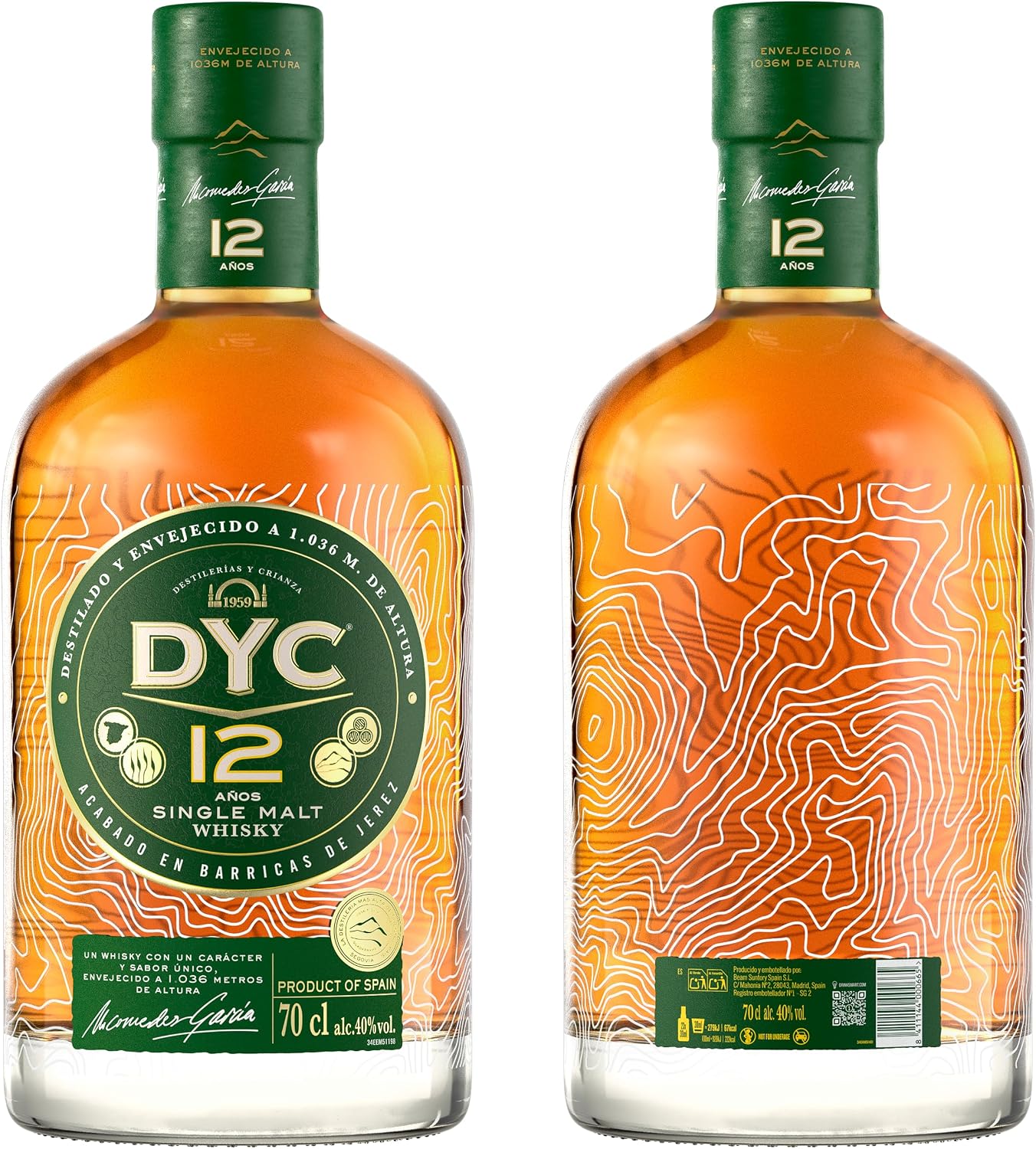 Detalle 2 de DYC 12 Single Malt 70 cl Whisky envejecido 12 años