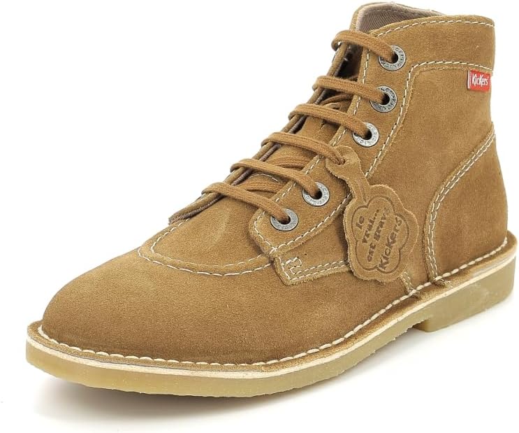 Detalle de Kickers Orilegend Stiefelletten/Damen Boots Camel – Leder, textilgefüttert
