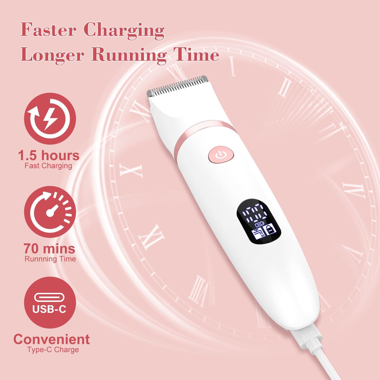 Thumbnail 5 de Scttomon Damenrasierer 3-in-1: Gesicht, Achseln, Beine, Arme & Intimrasur – wasserdicht, LCD-Display, USB-Ladung
