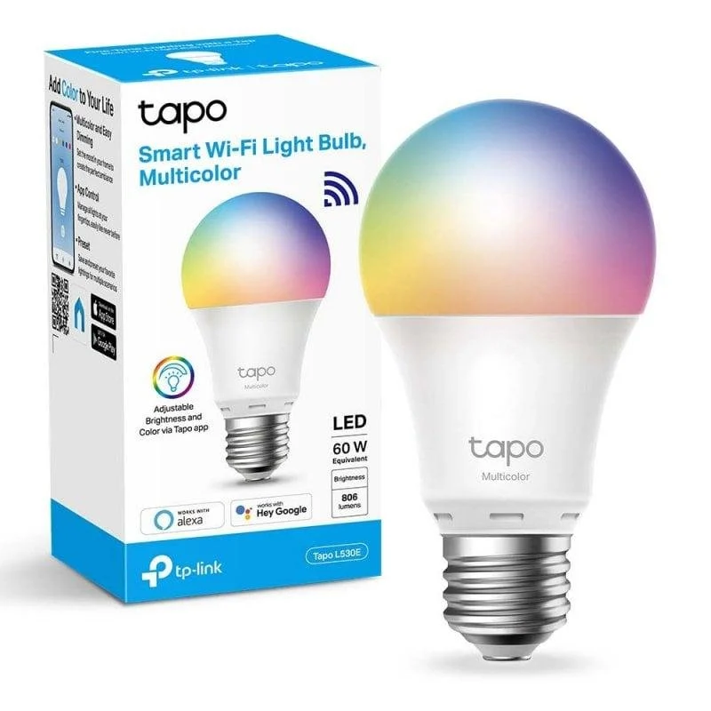 Detalle de TP-Link Tapo L530E: Bombilla LED multicolor Wi‑Fi sin hubs para casa inteligente