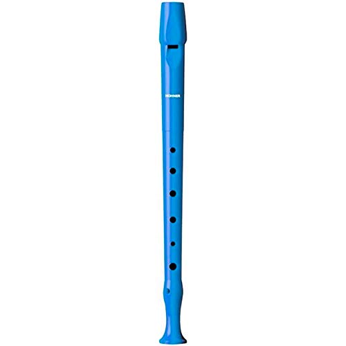 Detalle 2 de Flauto Hohner 9508 color celeste con custodia verde e trasparente