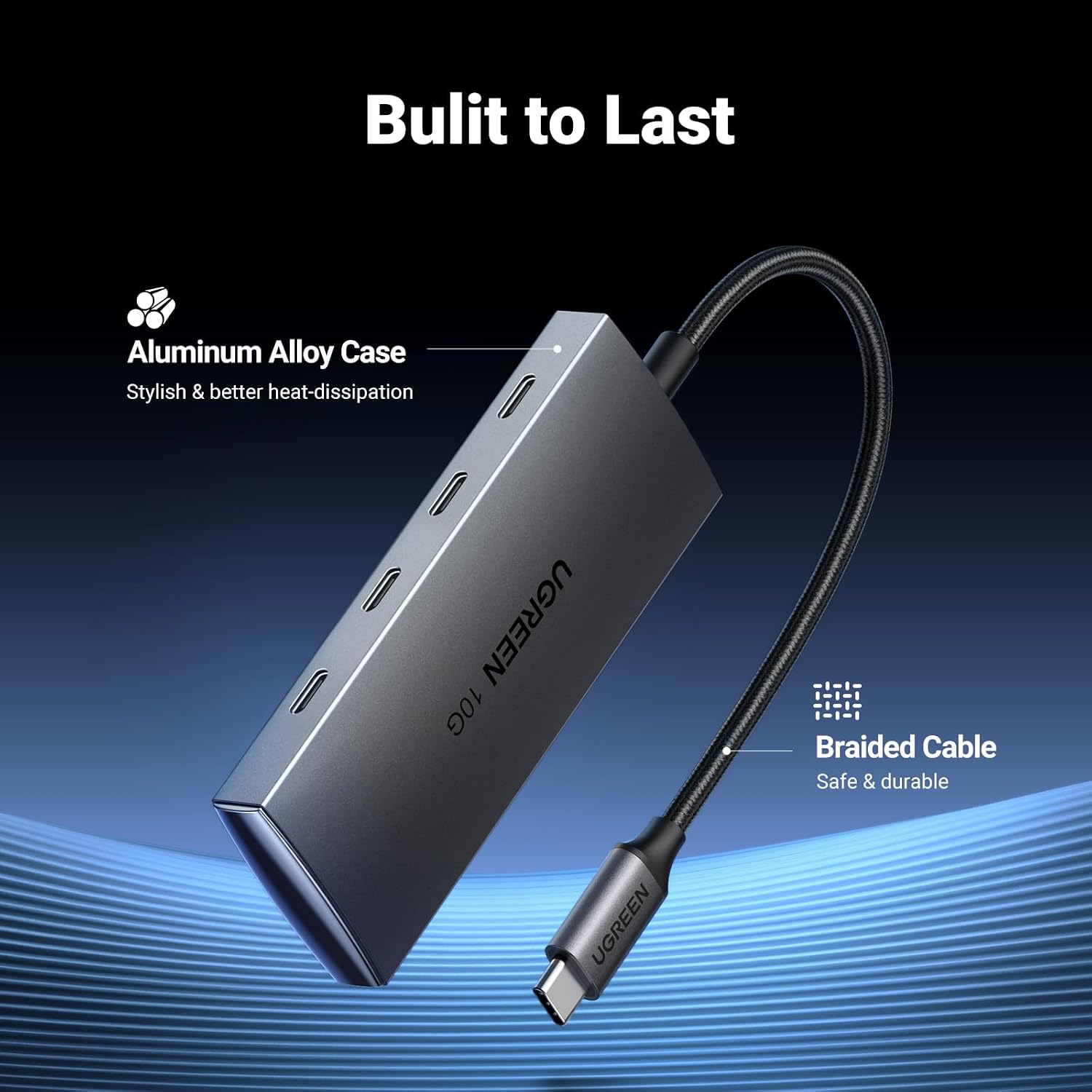 Detalle 2 de UGREEN USB C Hub 10Gbps 4 Ports