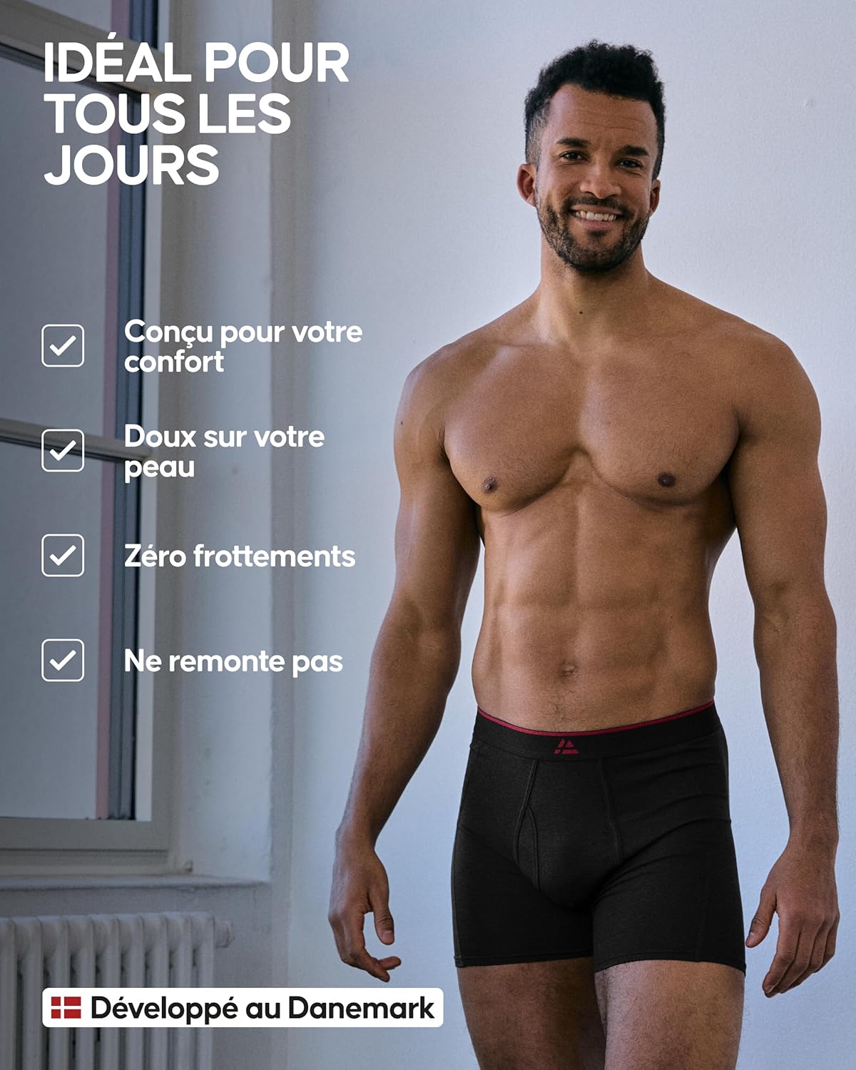 Thumbnail 2 de DANISH ENDURANCE Boxer en bambou pour hommes (lot de 6 ou 10) : doux, respirant et antibactérien