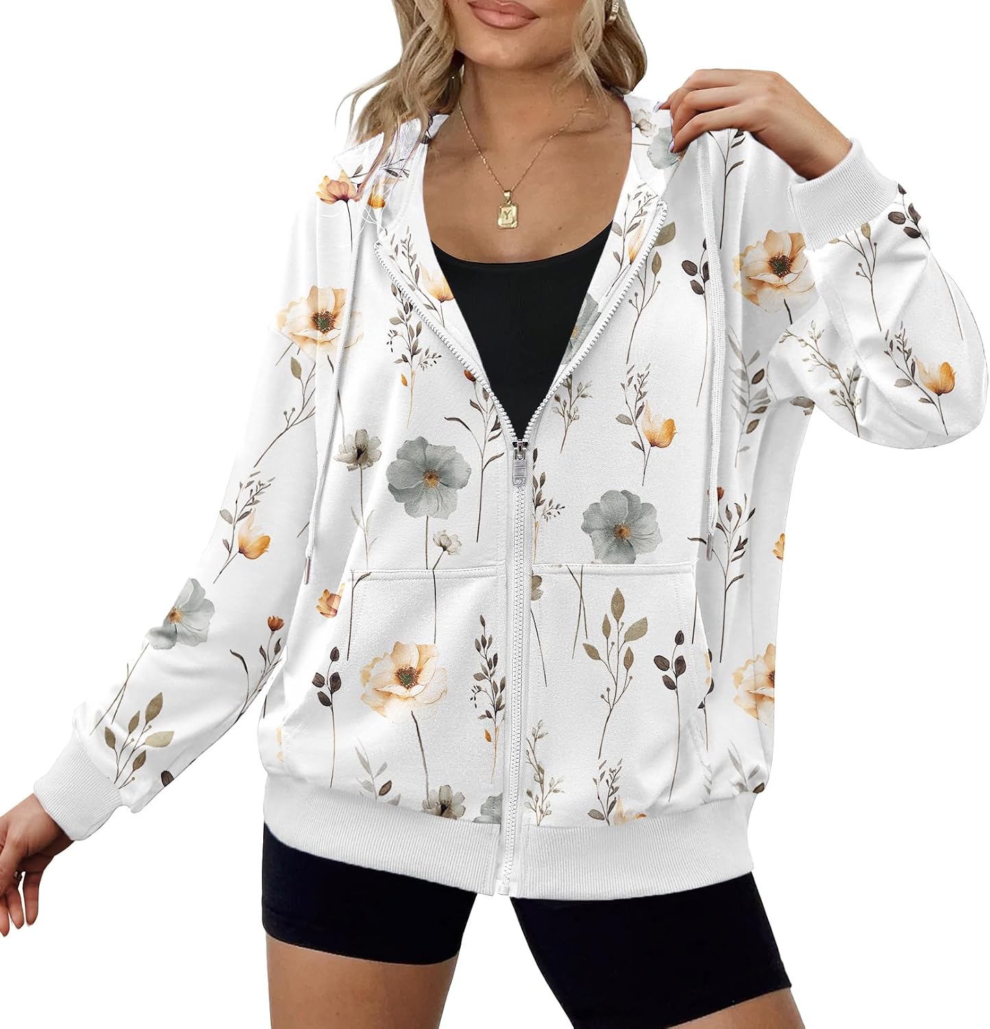 Imagen de Zeagoo Women's Lightweight Hoodies Full Zip Up Oversized Sweatshirt with Pockets en OfertitasTOP