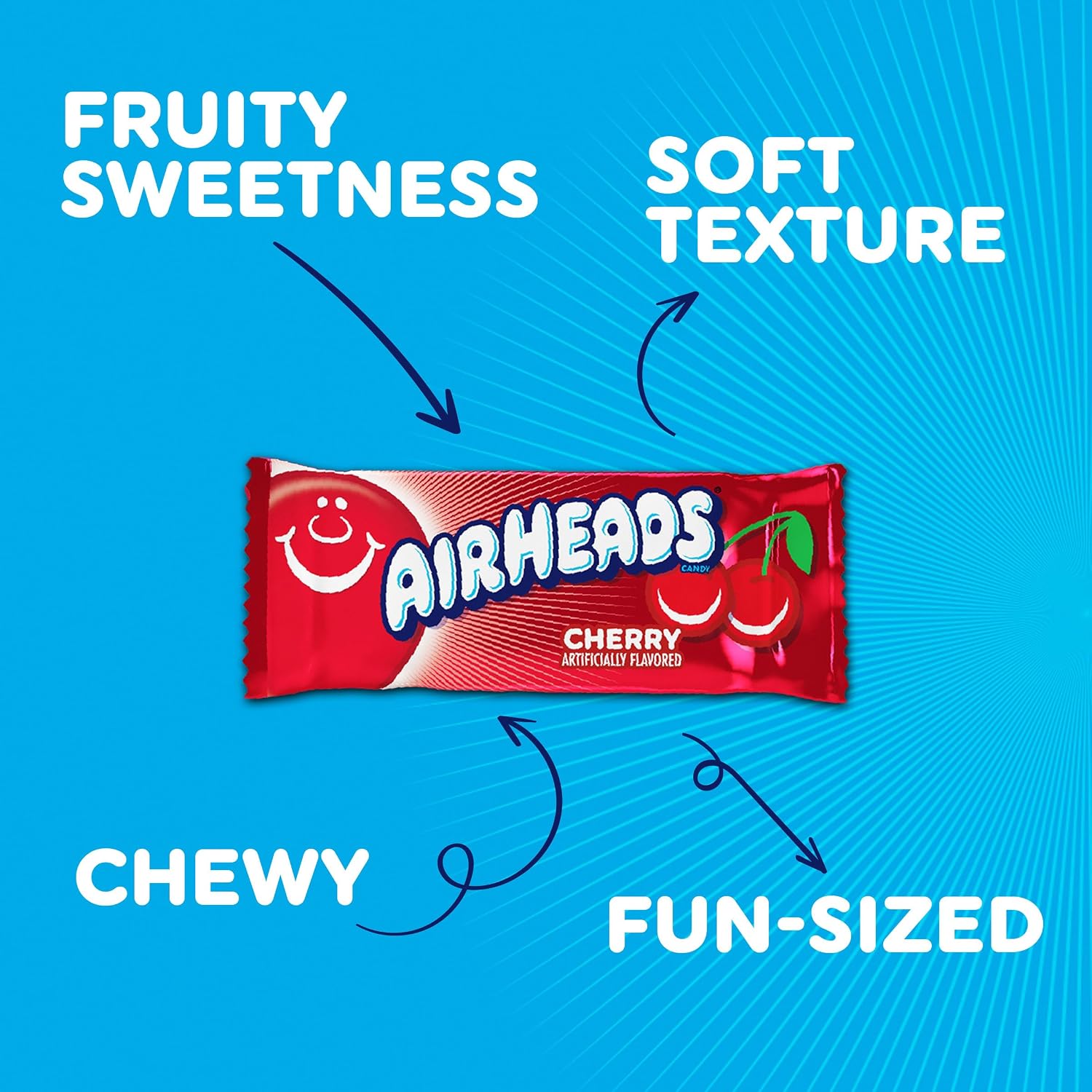 Detalle 1 de Airheads Justchee Mini Taffy Candy Bars, 5 lb Variety Pack