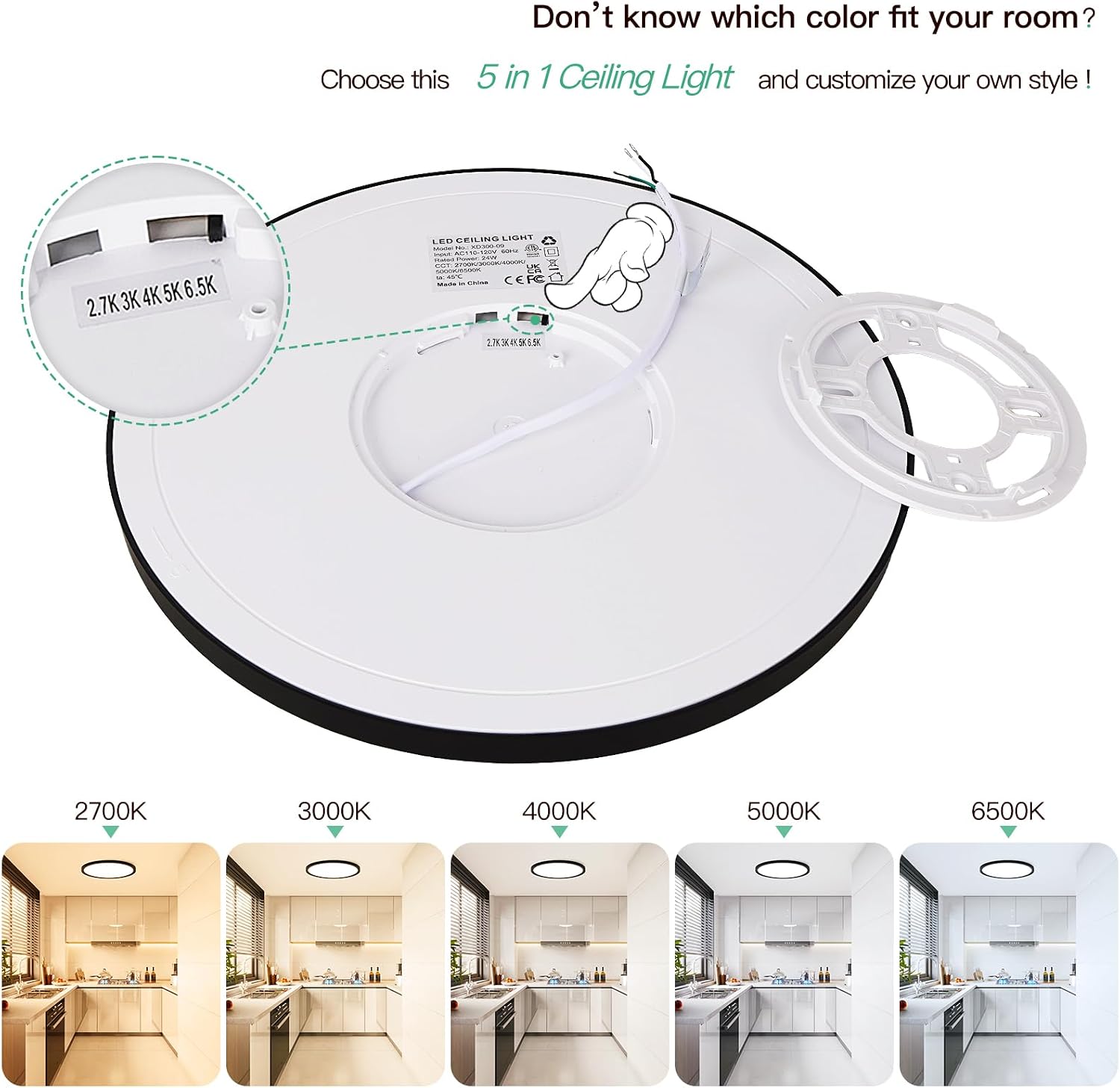 Thumbnail 1 de Brightever LED Flush-Mount Ceiling Light, 12-Inch