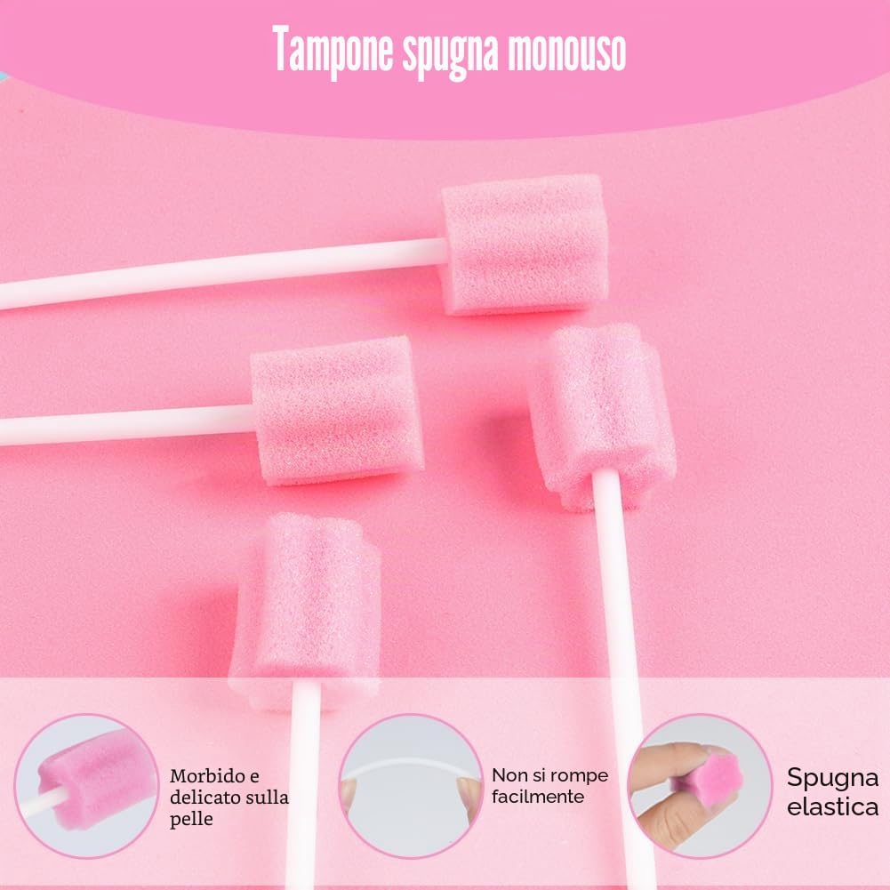 Detalle de ACWOO Tamponi Monouso 100 pezzi – Spugna per l’igiene orale