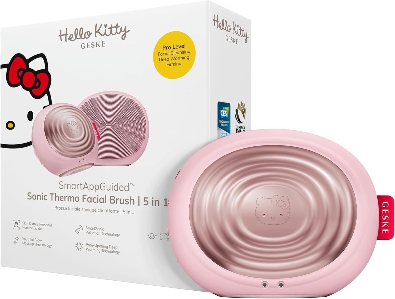 Imagen de GESKE x Hello Kitty SmartAppGuided Thermo Facial Brush 5 in 1 en OfertitasTOP