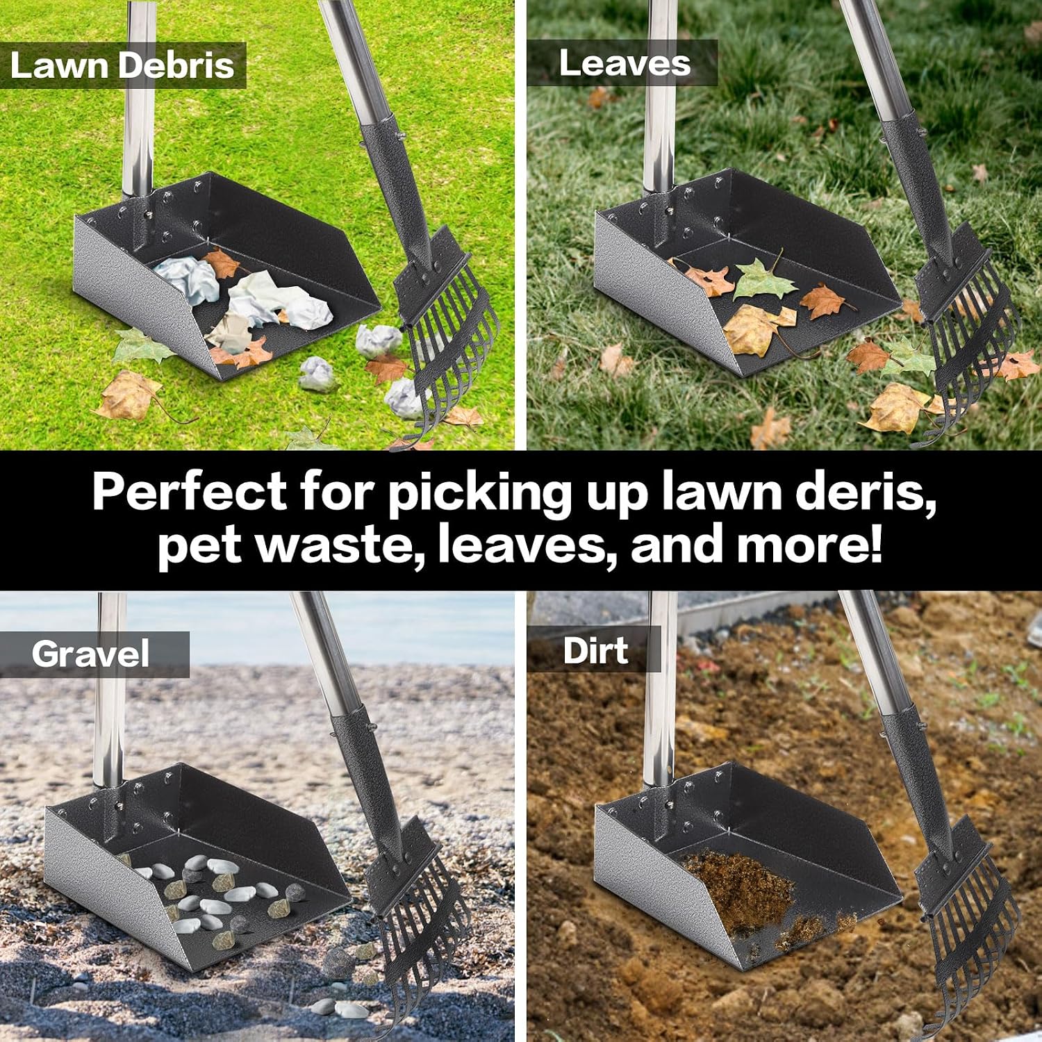 Thumbnail 6 de THRISEED Dog Pooper Scooper Set, stainless steel