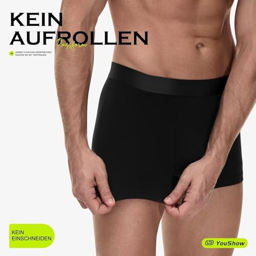 Thumbnail 2 de YouShow Mens Boxers Underwear Trunks 6-Pack (Black/White/Grey) – Slim-Fit, Tagless, Cotton-Elastane