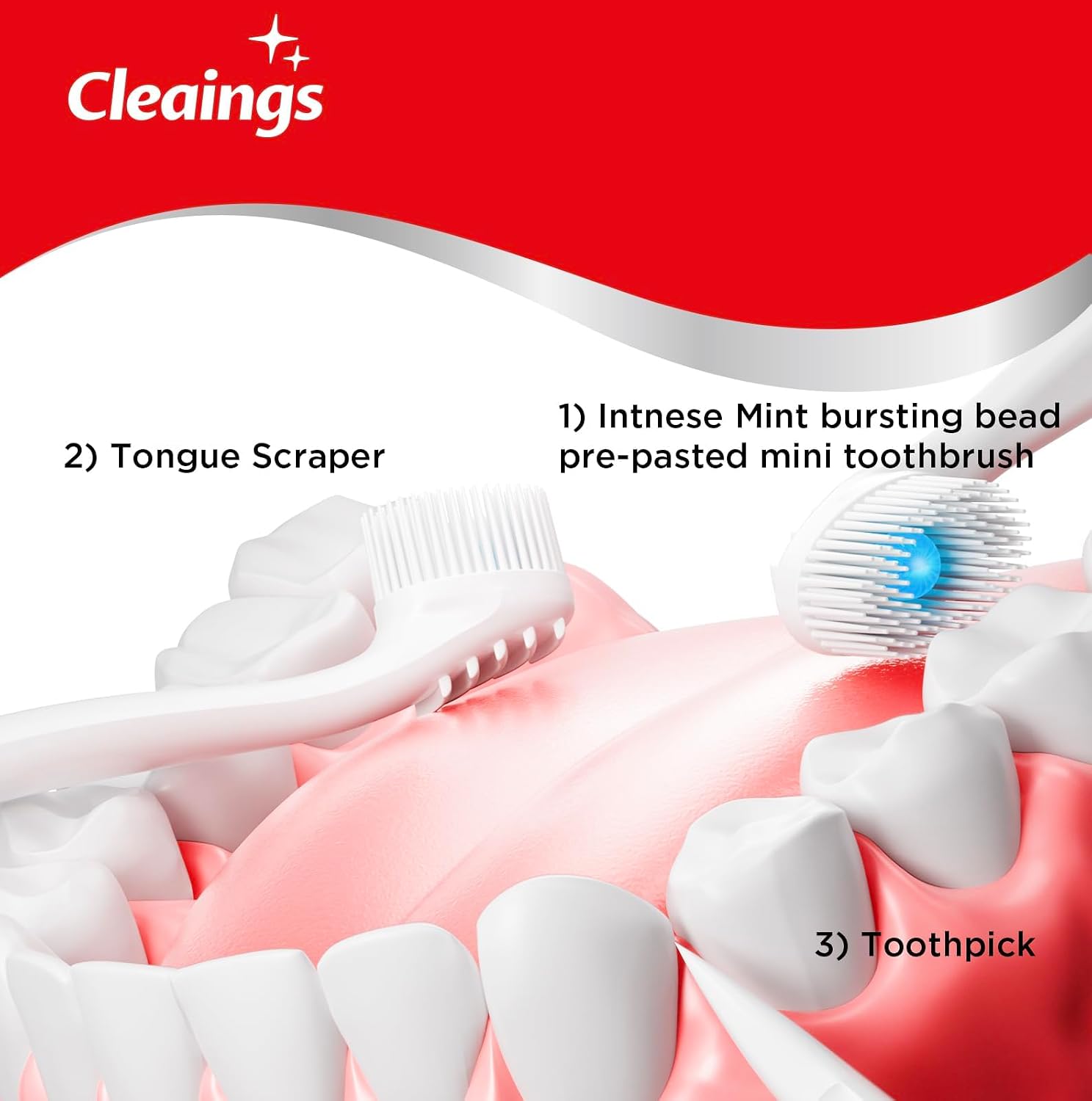 Detalle de cleaings Disposable Travel Toothbrush 24 Count — 4-in-1 Mini Toothbrush with Built-in Toothpaste