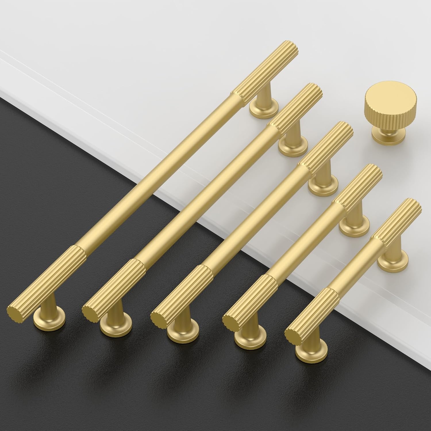 Detalle de Amerdeco AM020 96mm Brushed Gold Cabinet Pulls