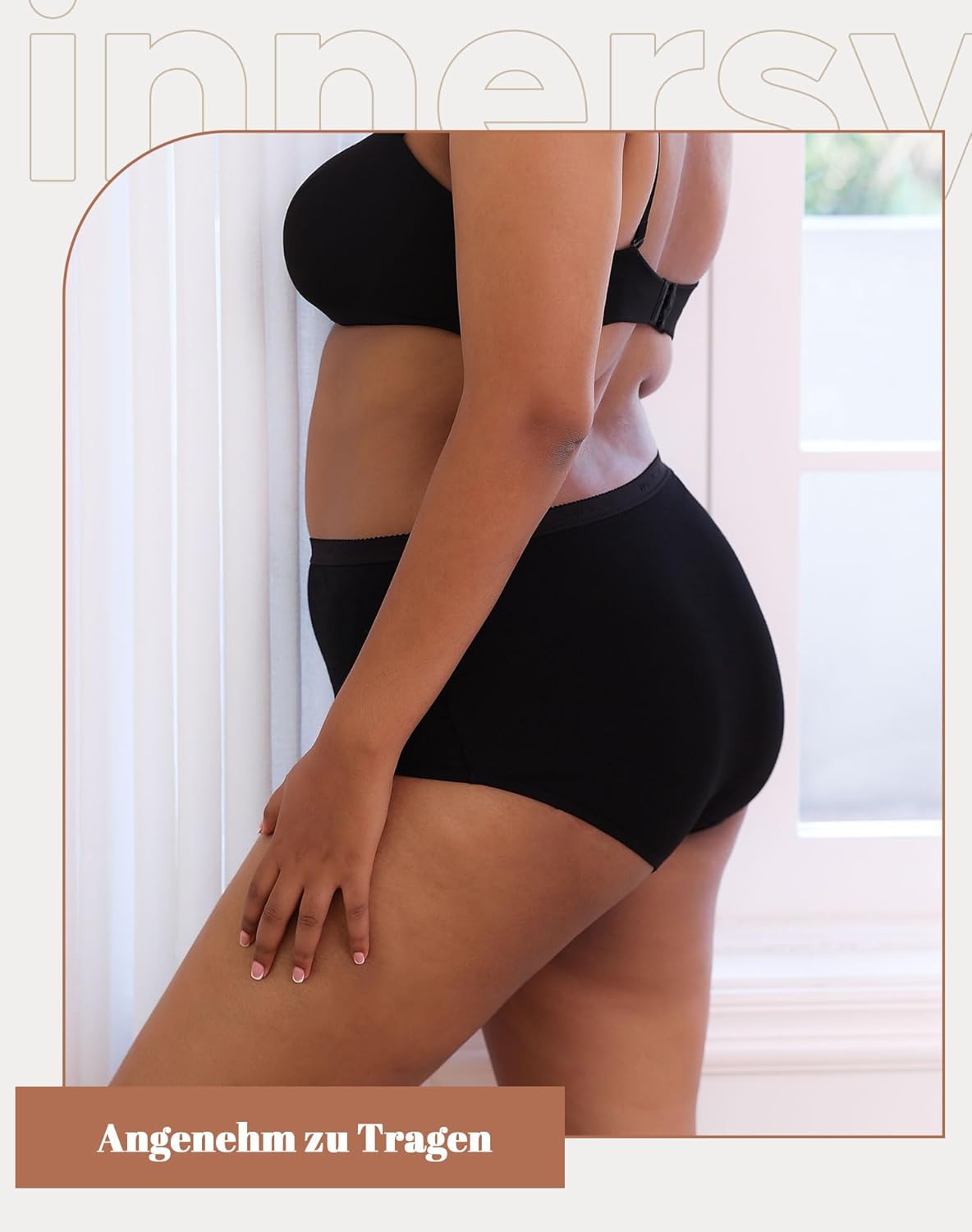 Thumbnail 3 de INNERSY Große Größe Damenunterwäsche: Baumwoll-High-Waist Maxi-Slip im 5er Pack
