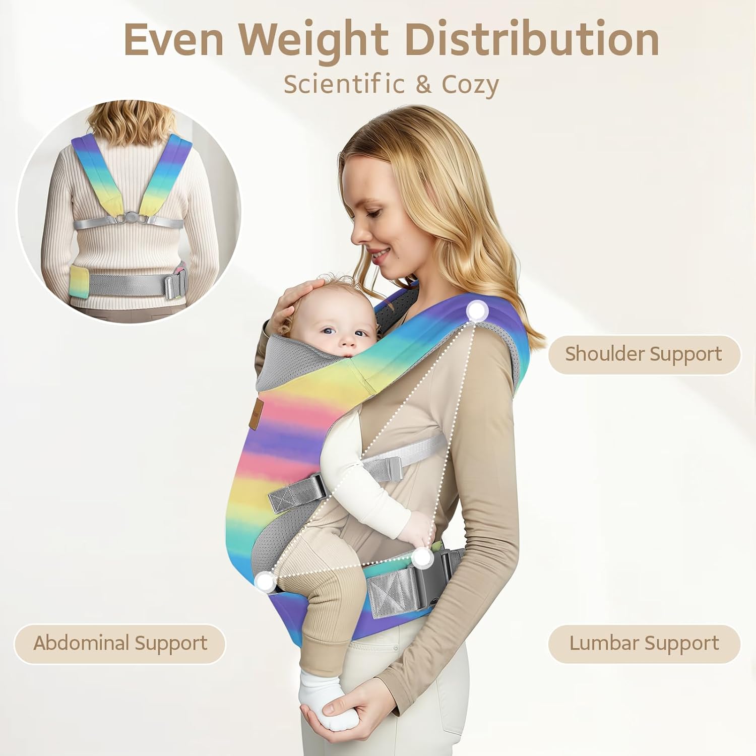 Detalle de YooxArmor Babytrage Neugeborenes bis 30 kg – Ergonomischer Tragekomfort 4-in-1