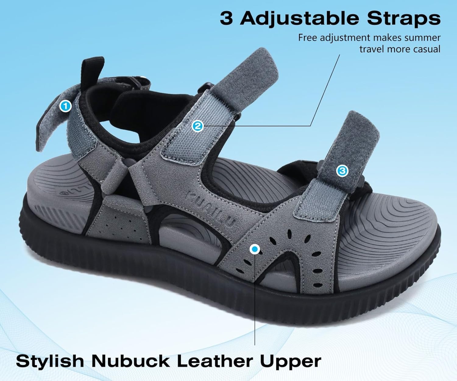 Thumbnail 2 de KuaiLu Herren-Wandersandalen mit orthopädischer Recovery-Dämpfung (Gr. 40–48)