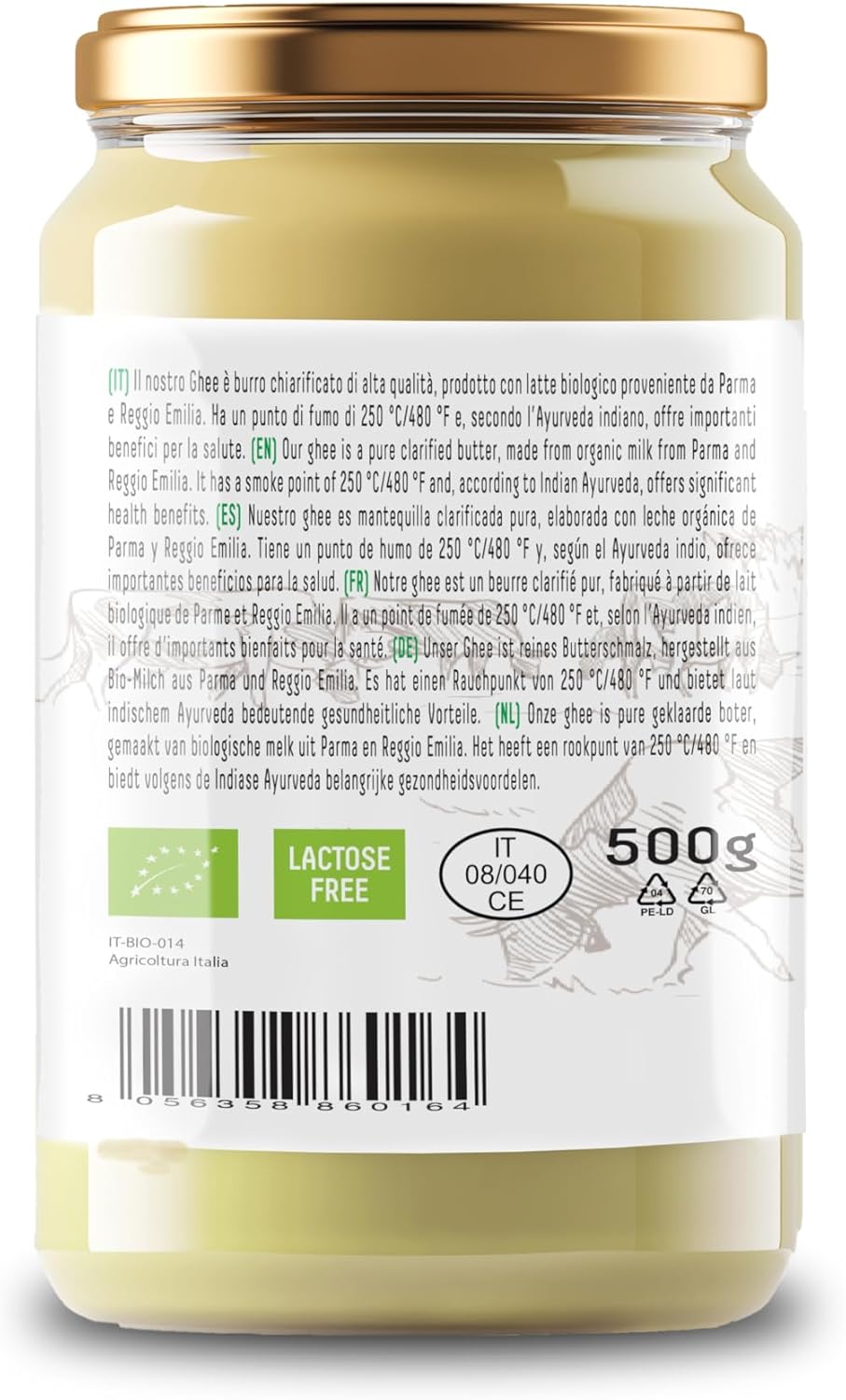 Thumbnail 1 de Cibo Burro Ghee Biologico 500g: latte di Parma e Reggio Emilia, alta temperatura e digeribilità