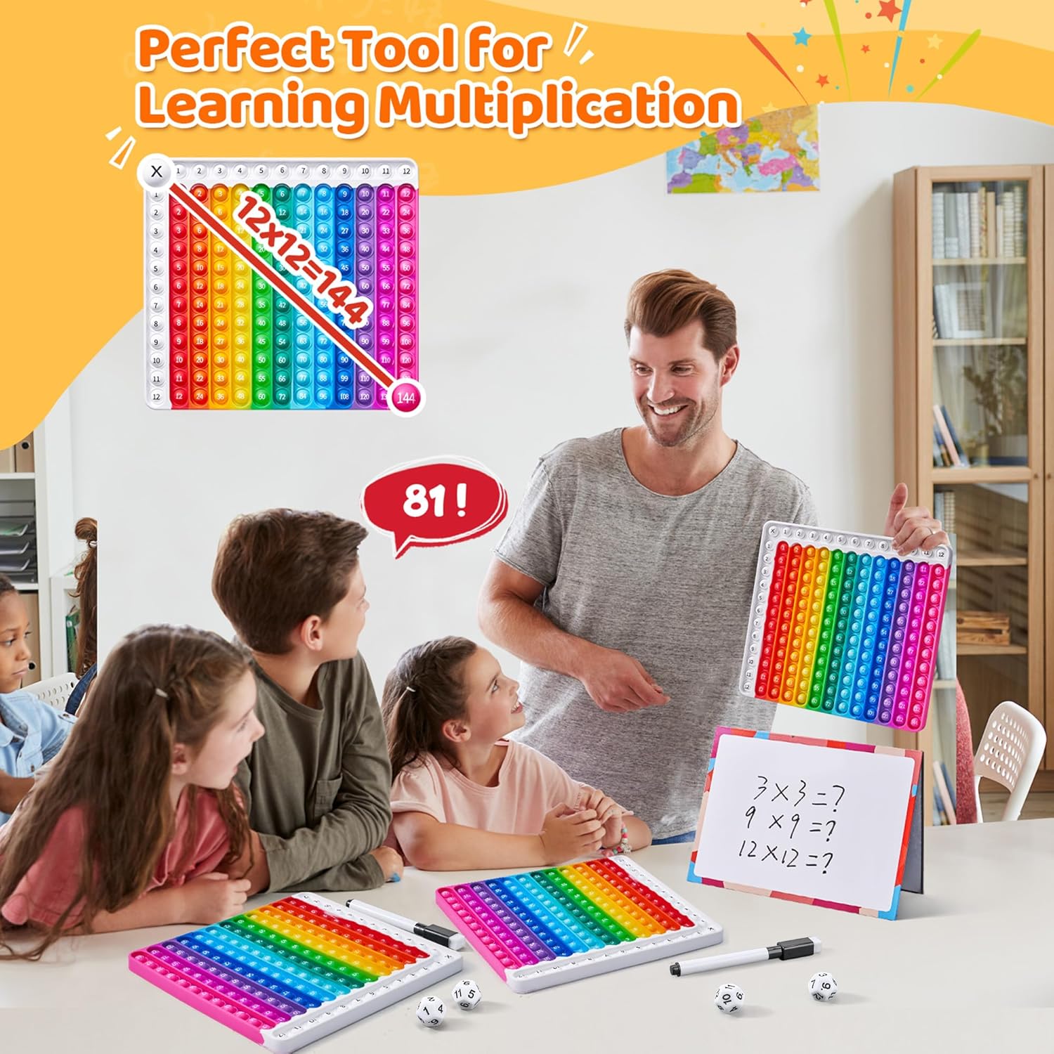 Thumbnail 2 de JoyCat Multiplication Chart 9.8 x 10.2in fidget toy