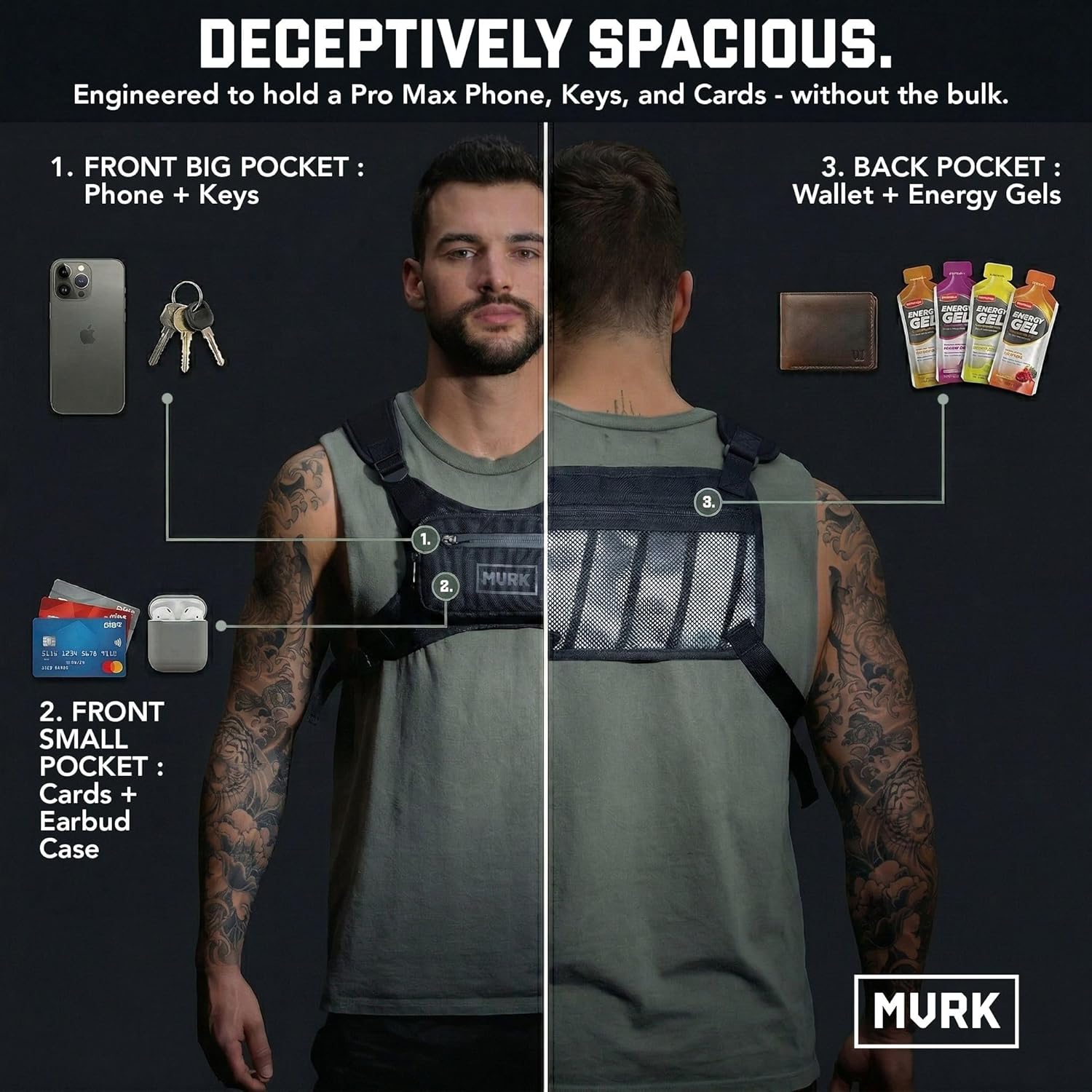 Thumbnail 1 de MVRK Water Resistant Chest Pack running vest