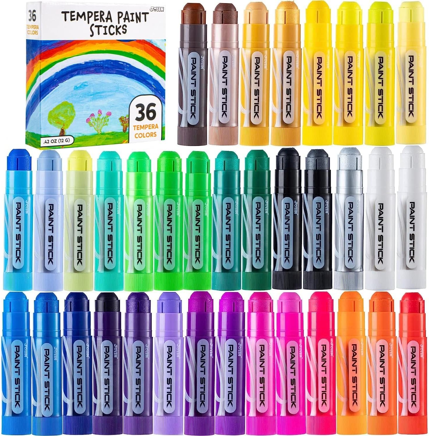 Detalle de JOYIN 36-Colour Washable Tempera Paint Sticks for Kids 🎨