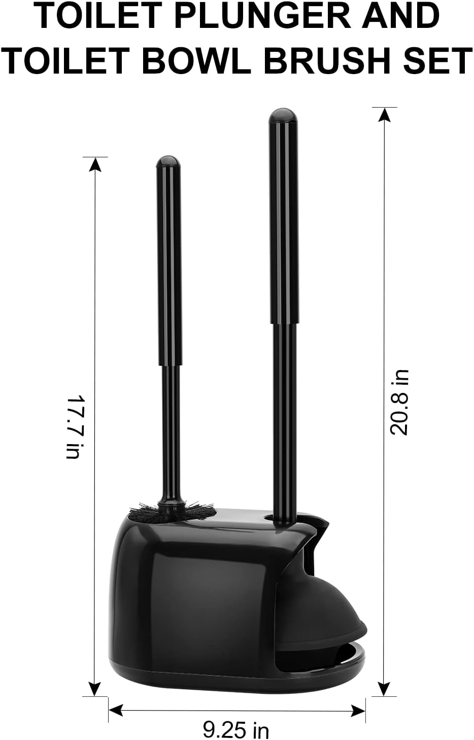 Detalle 2 de SetSail Toilet Brush and Plunger Set in Black — Semi-Hidden, Heavy-Duty Bathroom Cleaning Kit