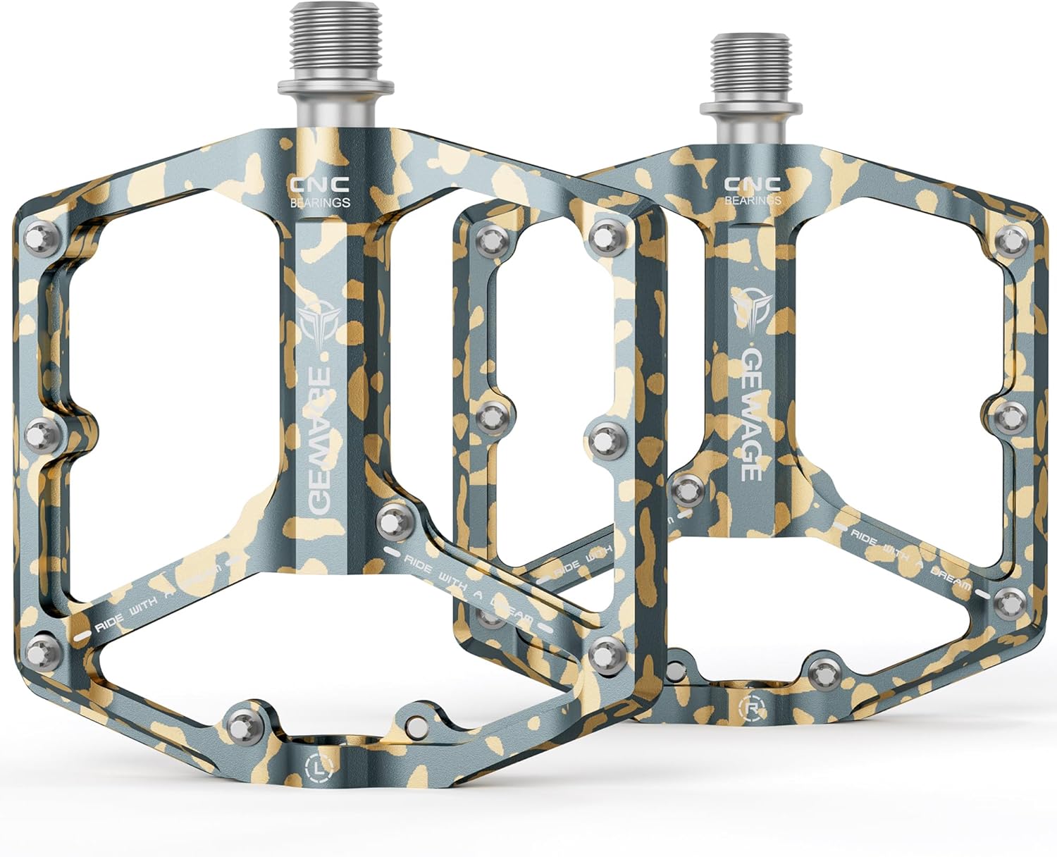 Thumbnail 6 de GEWAGE Pedali bici da strada/mountain bike con 3 cuscinetti e pin antiscivolo 9/16”