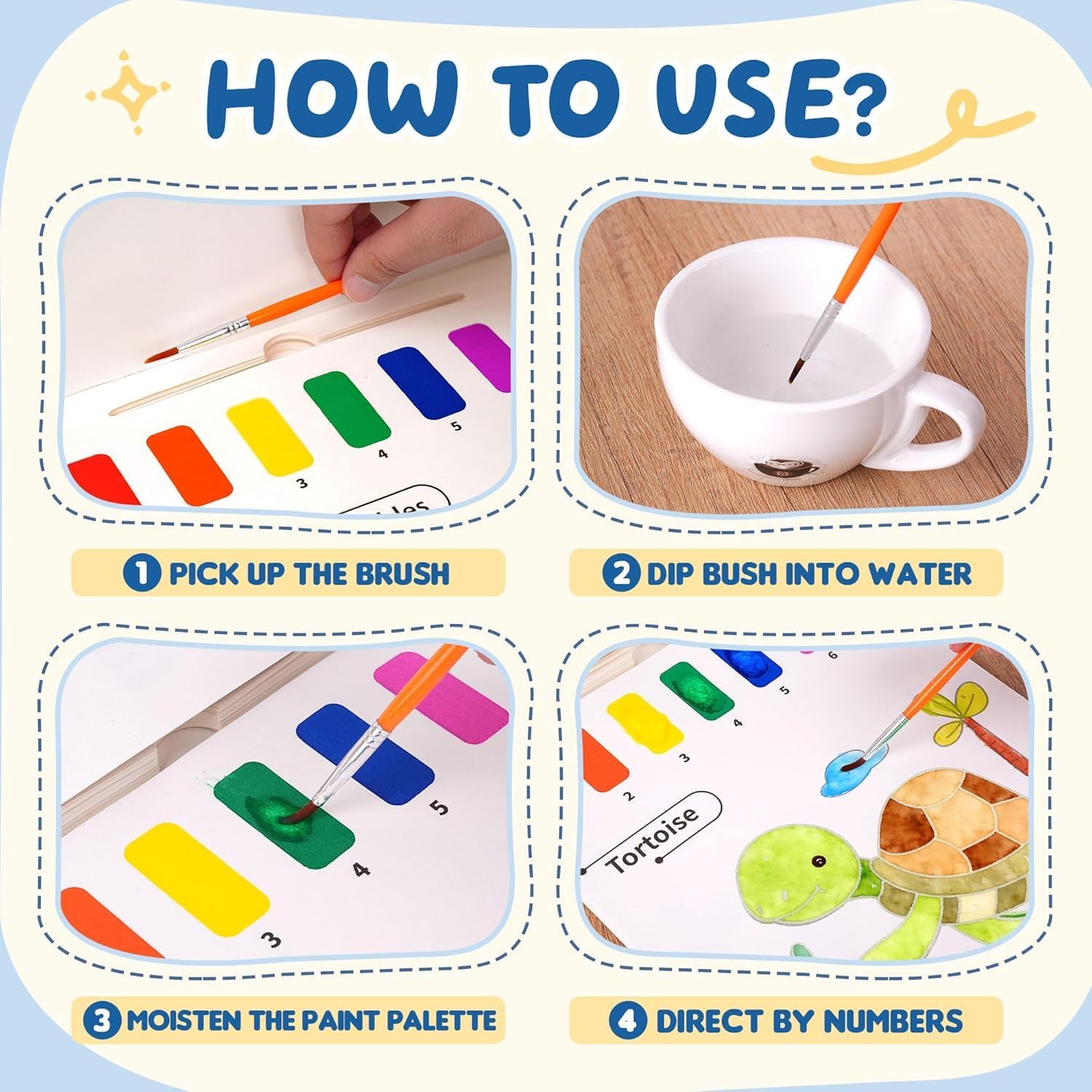 Thumbnail 2 de YPLUS Paint with Water Books for Toddlers: Animals Theme, 20-Page Reusable Watercolor Activity