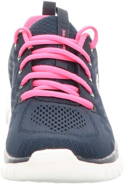 Detalle de Skechers Damen Graceful Get Connected Sneakers – Navy Mesh, Hot Pink Trim, Größe 40 EU
