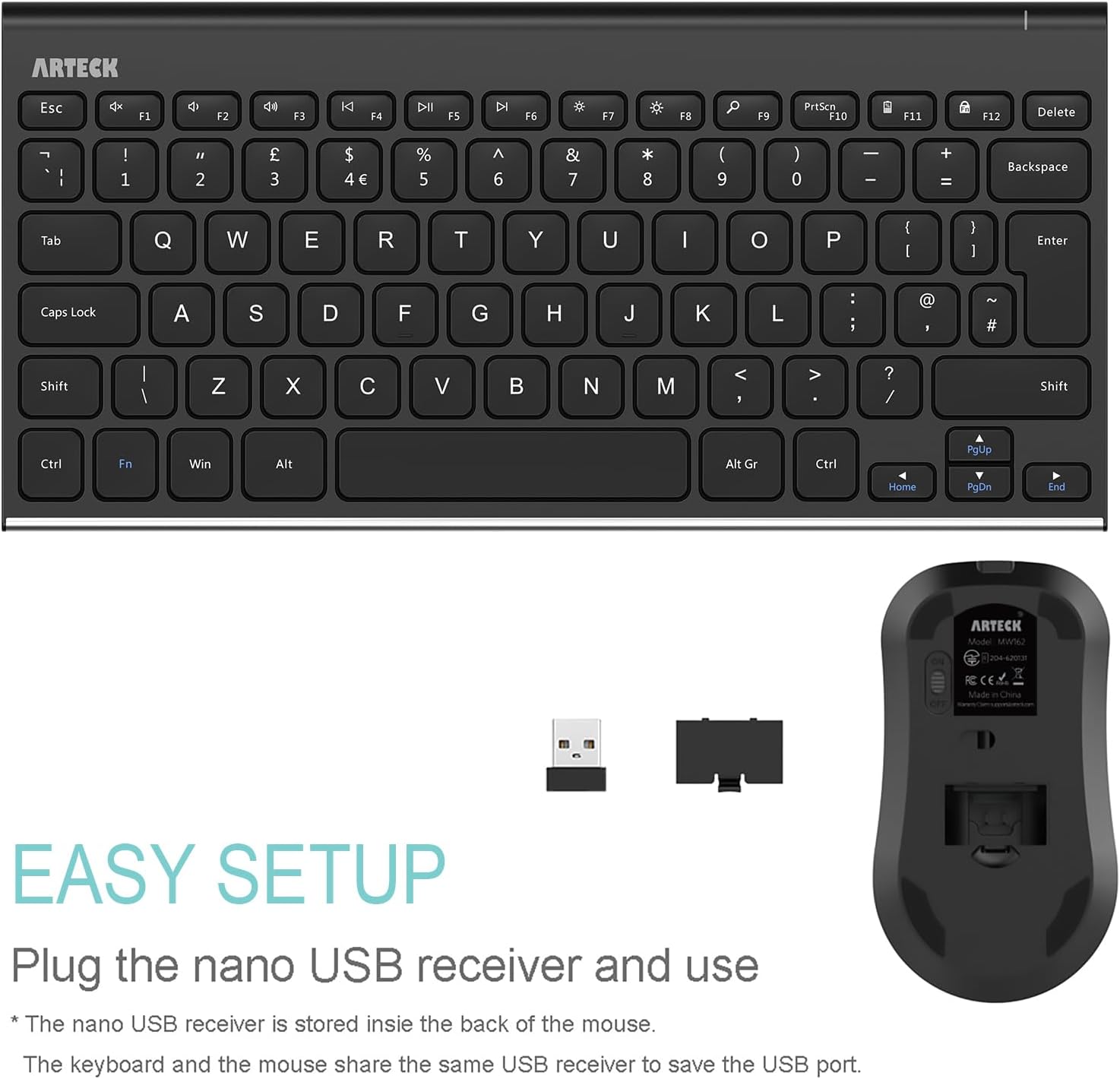 Thumbnail 3 de Arteck HW086 keyboard mouse combo, 2.4G