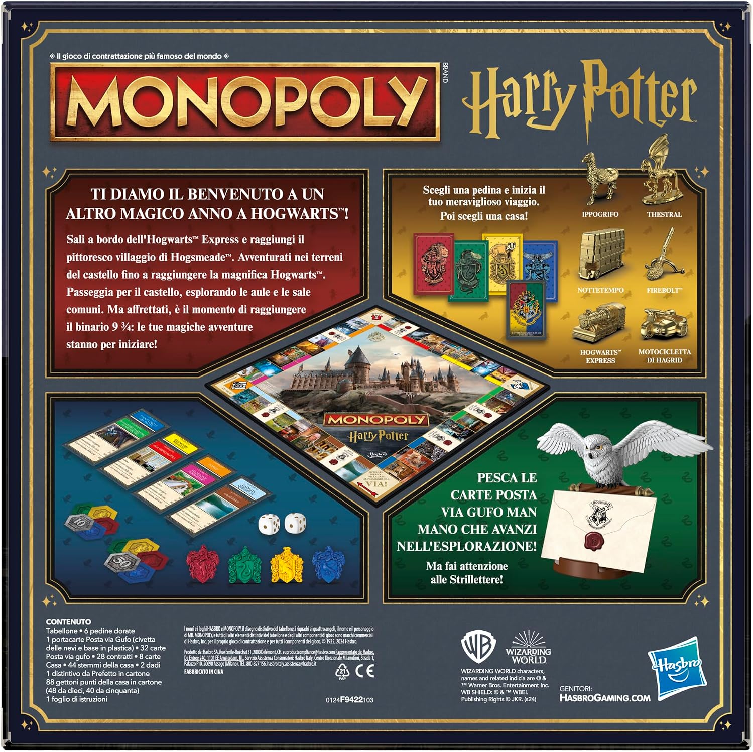 Detalle de Hasbro Gaming Monopoly Edizione Harry Potter: Una Magica Avventura a Hogwarts (versione italiana)