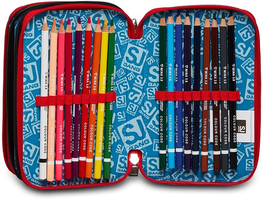 Thumbnail 4 de SJ Gang Style Jam Gang Astuccio 3 Zip, 3 Étuis à Zip – Trousse scolaire complète 44 pièces