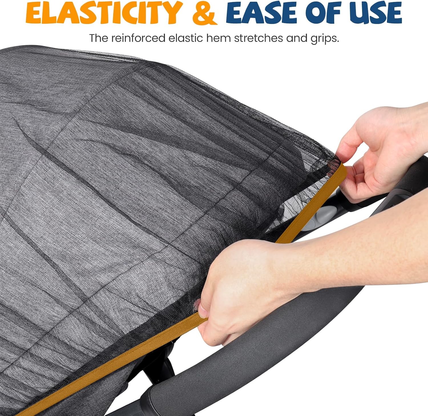 Detalle de Orzbow 2 Pcs Mosquito Net for Pram – Universal Fit with Elastic Edge, Durable Tear-Resistant Polyester