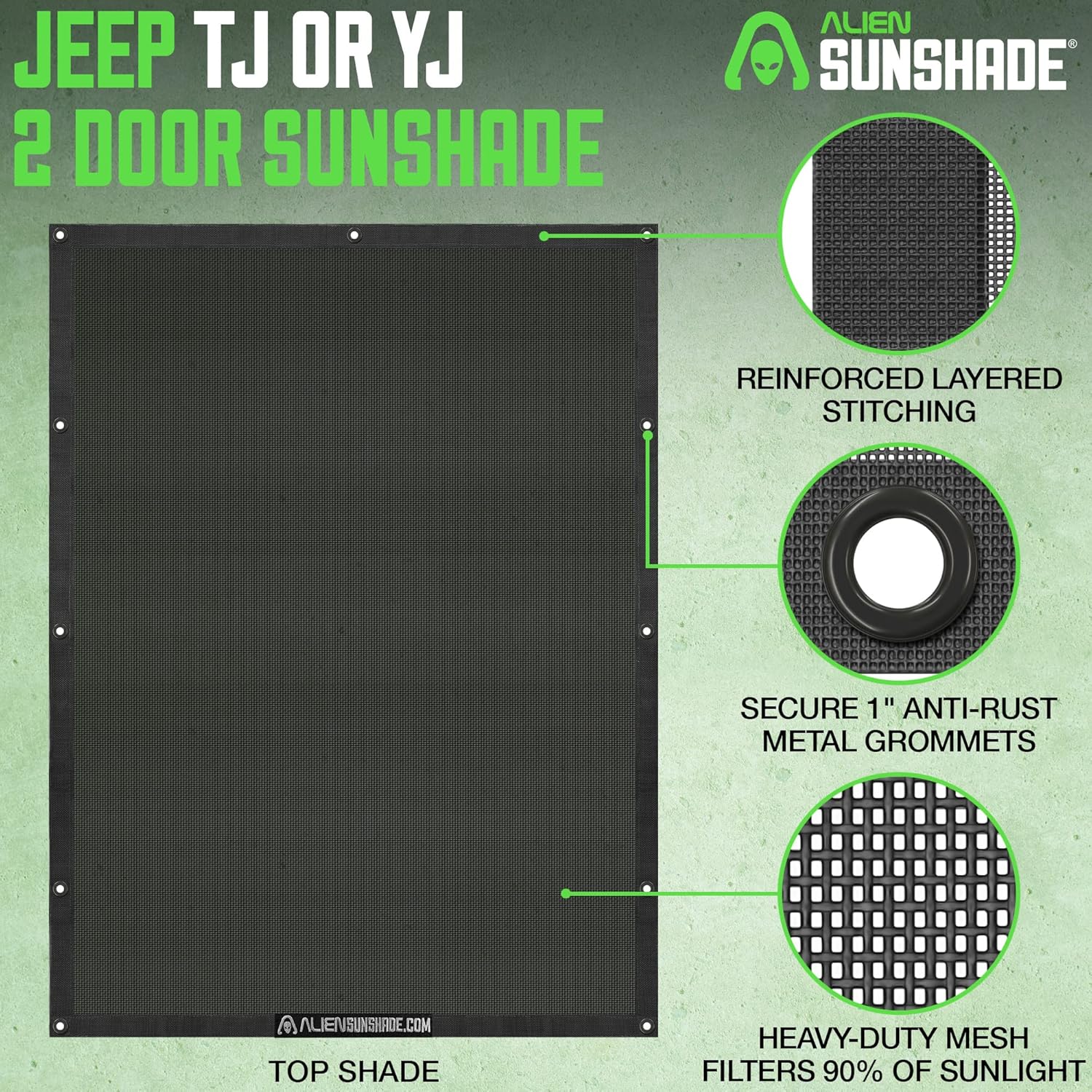 Thumbnail 4 de Alien Sunshade Jeep Wrangler TJ/YJ Sun Shade