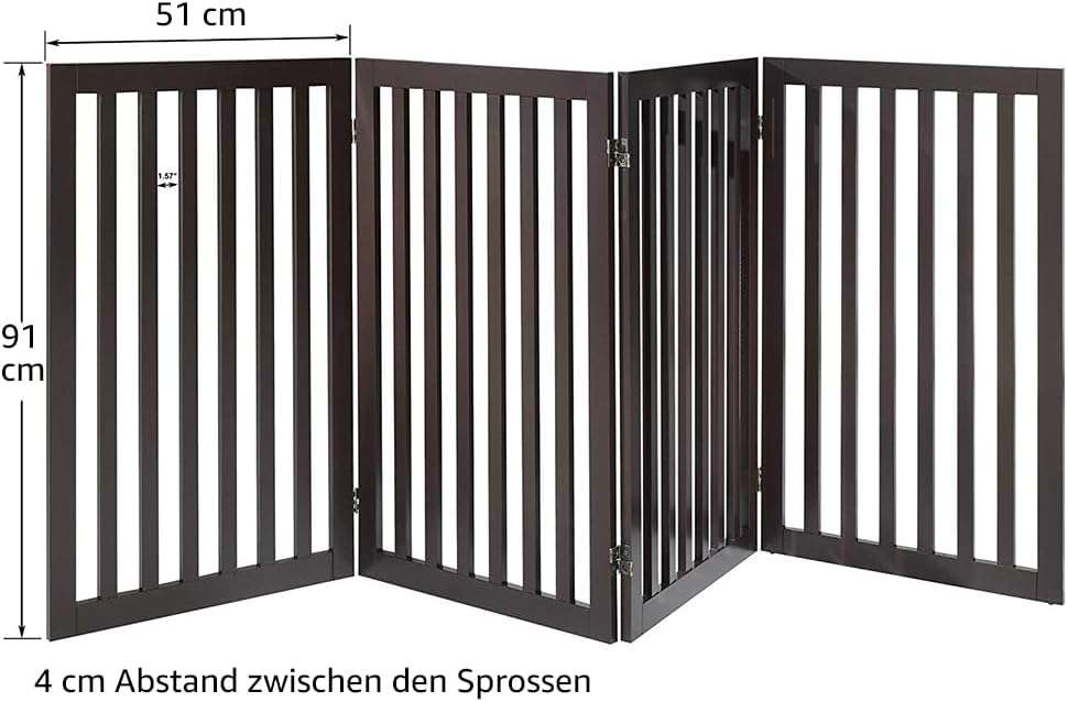 Thumbnail 4 de unipaws freistehendes Absperrgitter für Hunde – Treppenschutz ohne Bohren, klappbar (4 Elemente, 91 cm hoch)