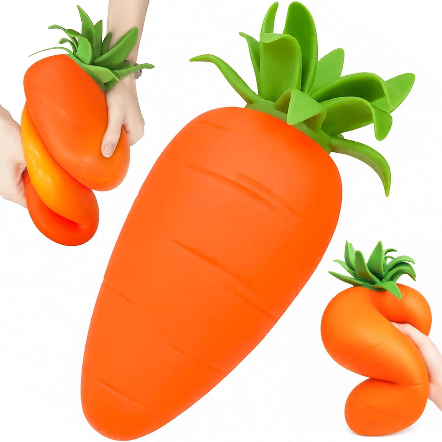 Detalle de TNOIE mianfen-shucai 10-Inch Jumbo Carrot Squishy Fidget Toy