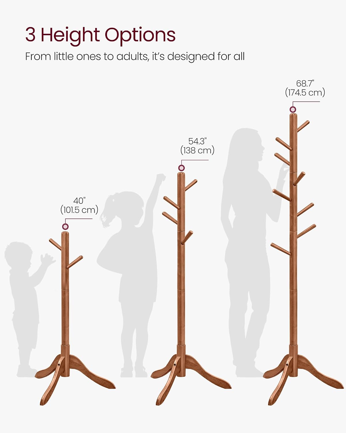 Thumbnail 5 de VASAGLE Solid Wood Coat Rack
