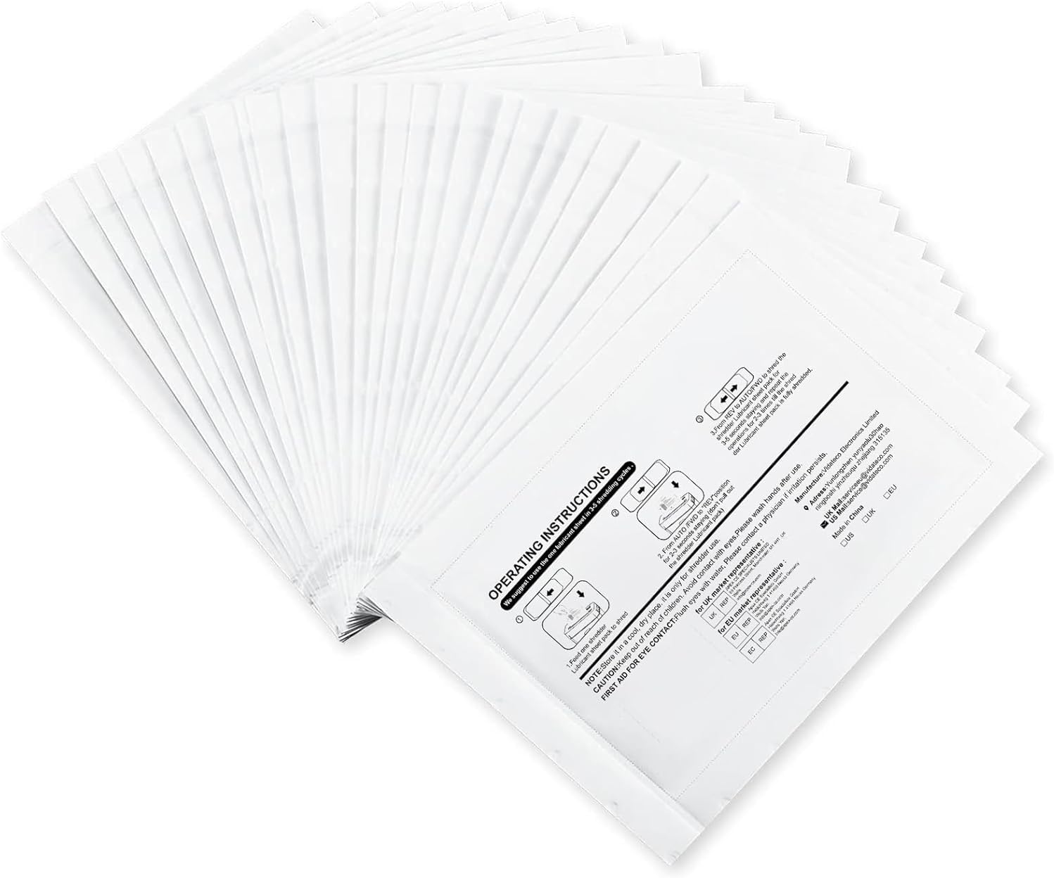 Papier huilé Vidateco pour destructeur de documents – Lot de 24 feuilles (21,4 x 15,1 cm) | Lubrifie, nettoie et affûte les lames