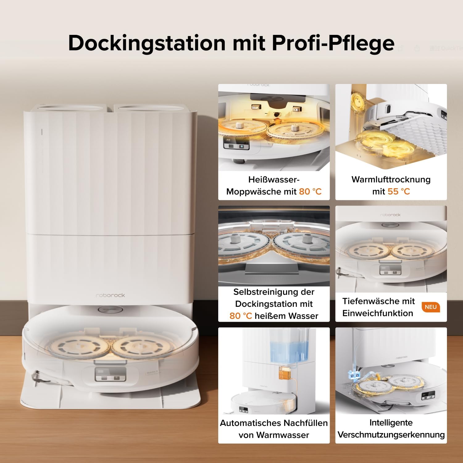 Thumbnail 6 de roborock Qrevo Edge 2 Set Saugroboter mit Wischfunktion & Hebarem Wischmopp